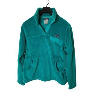 Patagonia Retool Snap T Fleece sweatshirt pullover teal women's size large